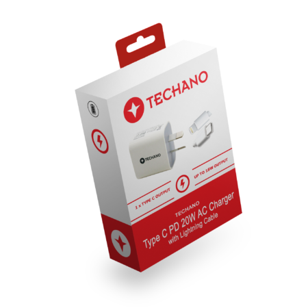 Techano PD 20W USB-C Wall Charger With MFI Lightning Cable